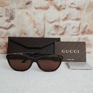 New Gucci Havana Brown Oval Sunglasses